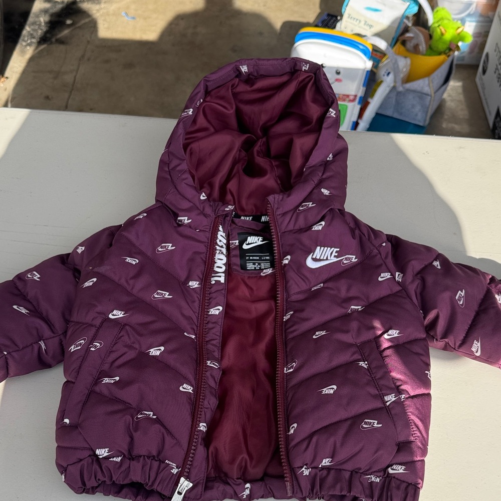 Nike Kids Burgundy Puffer Jacket